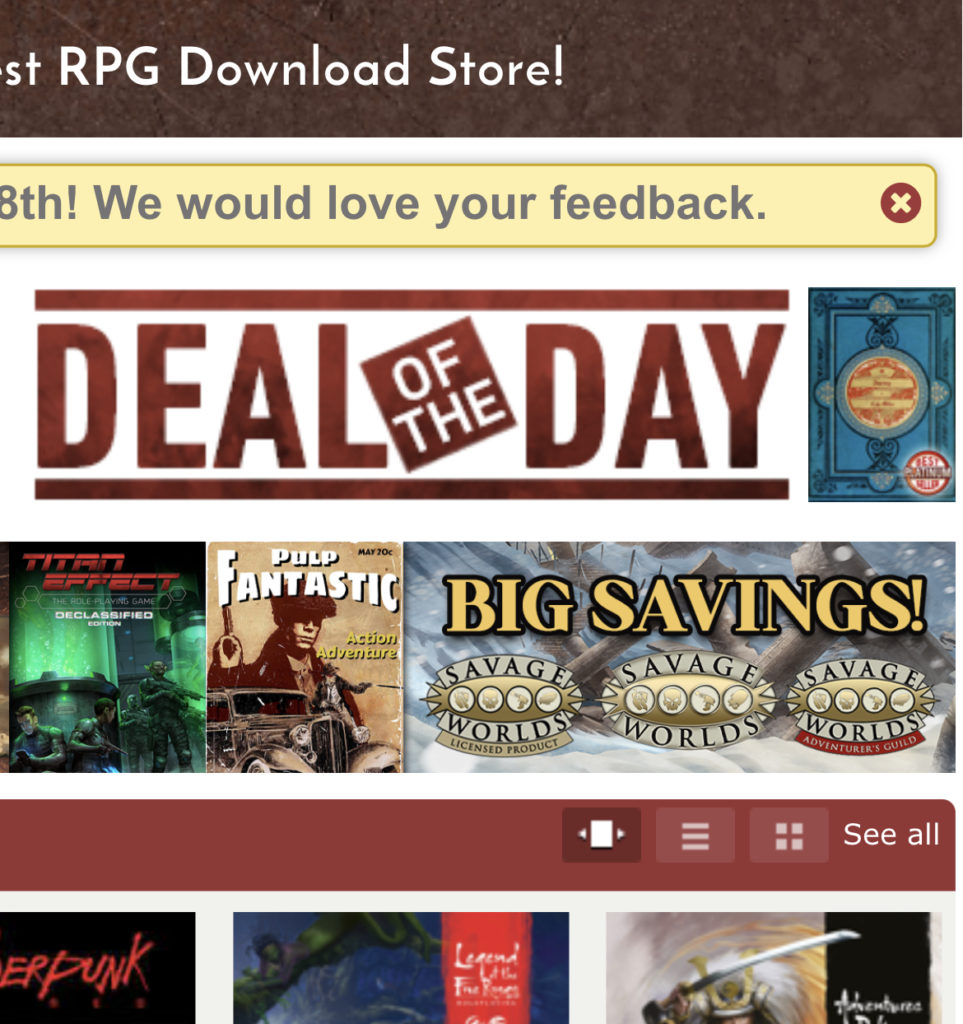 Image showing Journey in the DriveThruRPG Deal of the Day slot